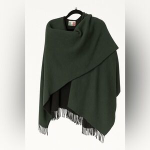 Cristina Gavi Reversible Wool Poncho Wrap – Made in Italy